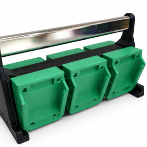 Professional portable holder for 18V Li-Ion batteries. Designed to hold 6 batteries.